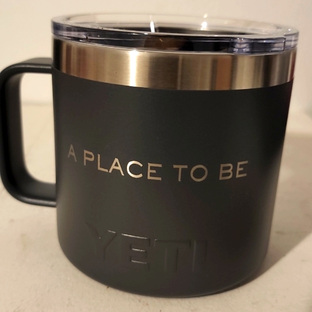 YETI Rambler 14 oz Black Mug Magslider Lid Stainless Double Wall Insulated Cup